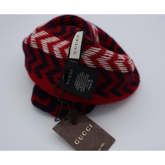 NWT Gucci Zaggede Wool Hat In Deep Red Size M - Picture 8 of 10